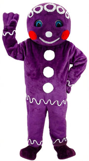 Mr. Gingerbread Cookie Mascot (Thermolite) - Short fur / Purple mascot costume