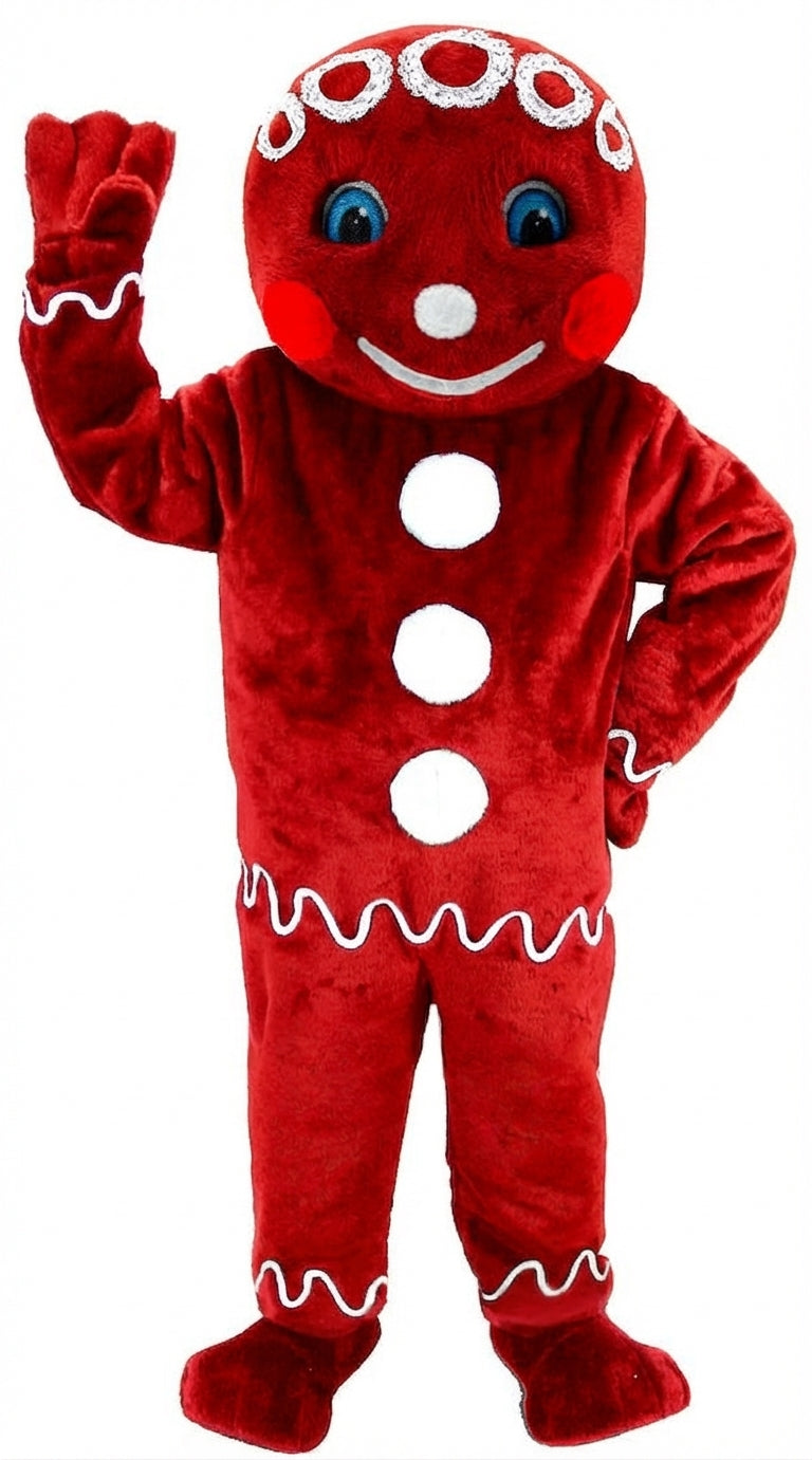 Mr. Gingerbread Cookie Mascot (Thermolite) - Short fur / Red mascot costume