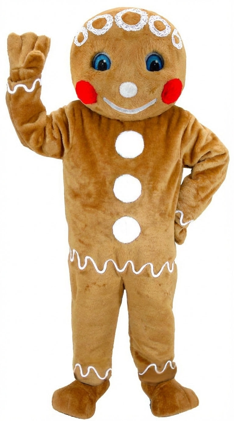 Mr. Gingerbread Cookie Mascot (Thermolite) - Short fur / Tan mascot costume