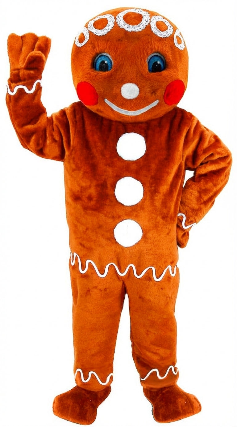 Mr. Gingerbread Cookie Mascot (Thermolite) - Short fur / Tiger Orange mascot costume