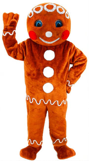 Mr. Gingerbread Cookie Mascot (Thermolite) - Short fur / Tiger Orange mascot costume