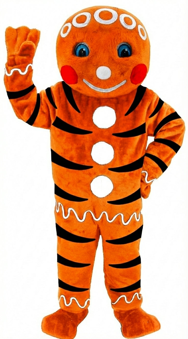 Mr. Gingerbread Cookie Mascot (Thermolite) - Short fur / Tiger mascot costume