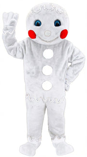 Mr. Gingerbread Cookie Mascot (Thermolite) - Short fur / White mascot costume
