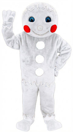 Mr. Gingerbread Cookie Mascot (Thermolite) - Short fur / White mascot costume