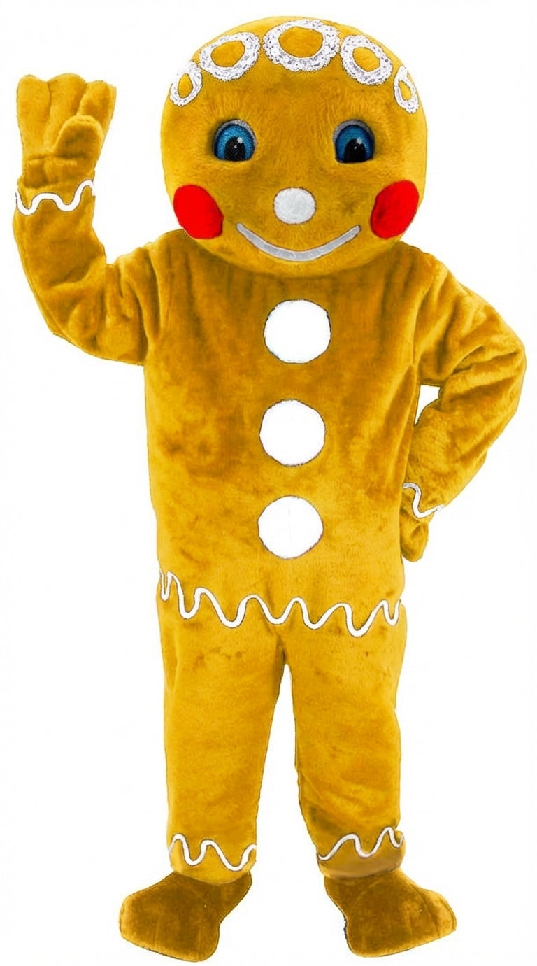 Mr. Gingerbread Cookie Mascot (Thermolite) - Short fur / Yellow mascot costume