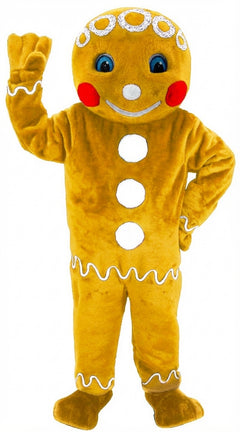Mr. Gingerbread Cookie Mascot (Thermolite) - Short fur / Yellow mascot costume