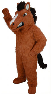 Mustang Horse Mascot Costume - Long fur / Rust mascot costume