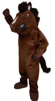 Mustang Horse Mascot Costume - Short fur / Chocolate Brown mascot costume