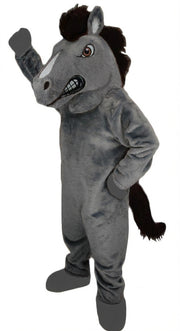 Mustang Horse Mascot Costume - Short fur / Grey mascot costume