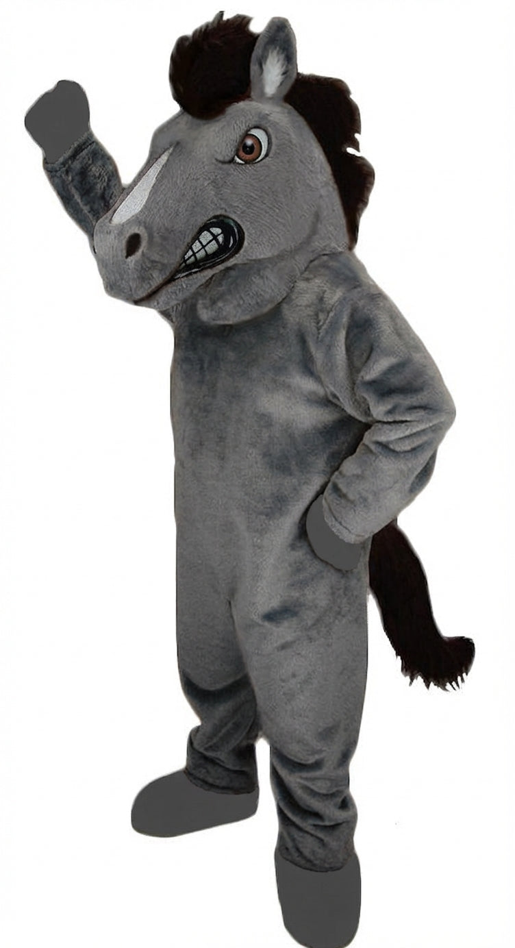 Mustang Horse Mascot Costume - Short fur / Grey mascot costume