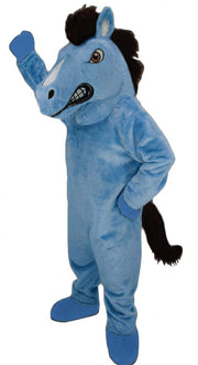 Mustang Horse Mascot Costume - Short fur / Light blue mascot costume