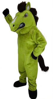 Mustang Horse Mascot Costume - Short fur / Lime mascot costume