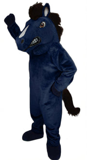 Mustang Horse Mascot Costume - Short fur / Navy Blue mascot costume