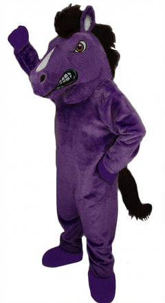 Mustang Horse Mascot Costume - Short fur / Purple mascot costume