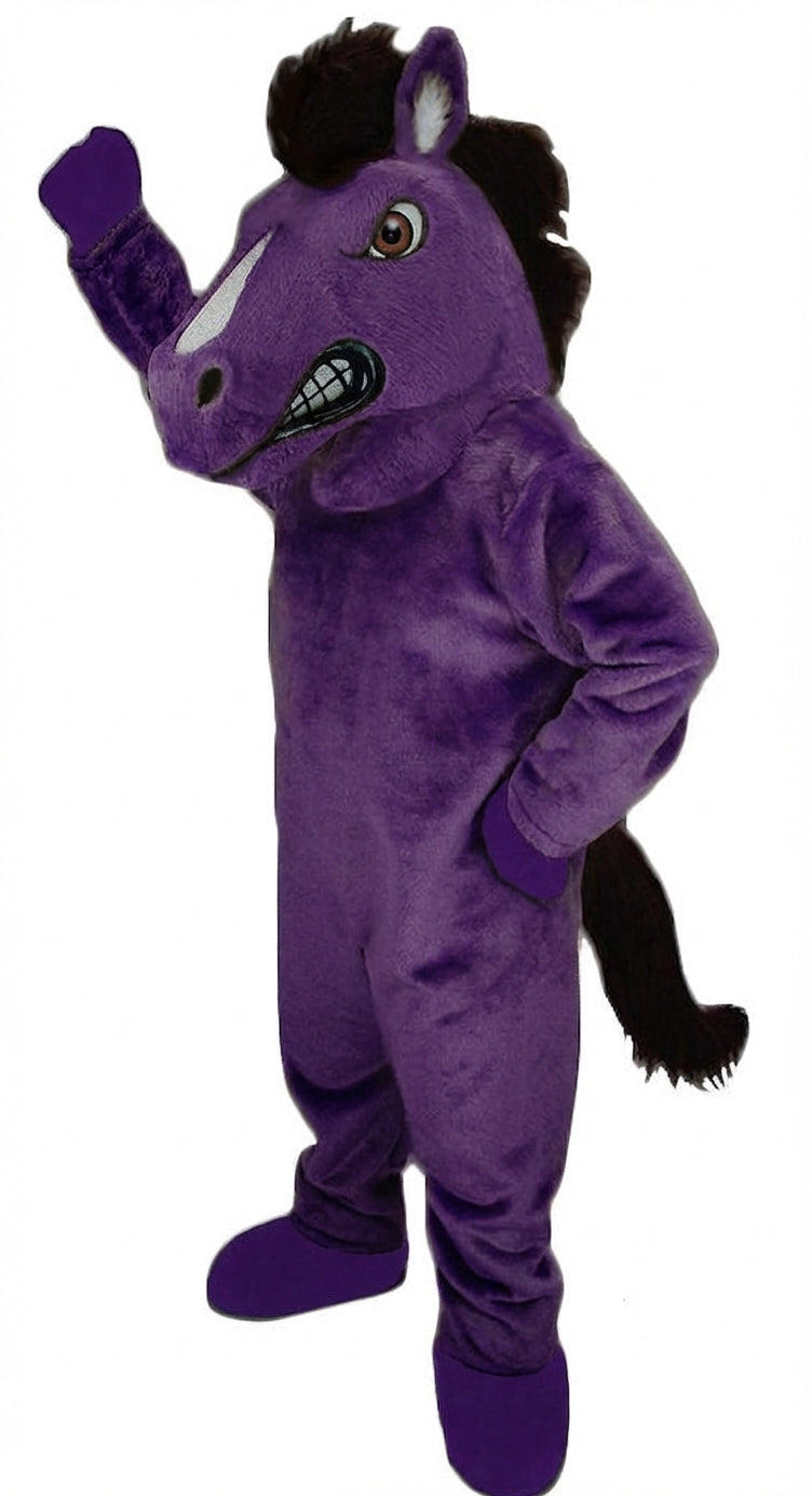 Mustang Horse Mascot Costume - Short fur / Purple mascot costume