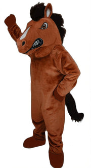 Mustang Horse Mascot Costume - Short fur / Rust mascot costume
