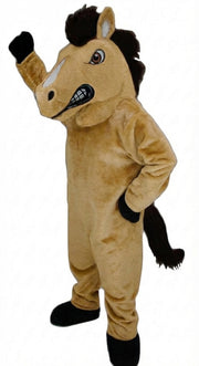 Mustang Horse Mascot Costume - Short fur / Tan mascot costume