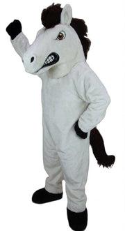 Mustang Horse Mascot Costume - Short fur / White mascot costume