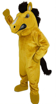 Mustang Horse Mascot Costume - Short fur / Yellow mascot costume