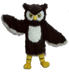 Owl Mascot Costume - long fur Dark Brown