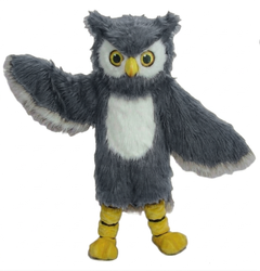 Owl Mascot Costume - long fur Grey