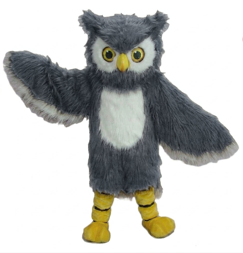 Owl Mascot Costume - long fur Grey