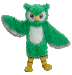 Owl Mascot Costume - long fur Lime