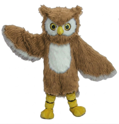 Owl Mascot Costume - long fur Tan