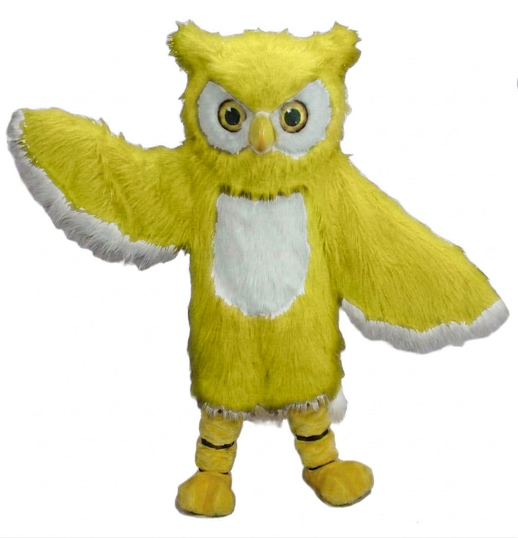Owl Mascot Costume - long fur Yellow