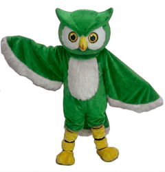 Owl Mascot Costume - short fur Green