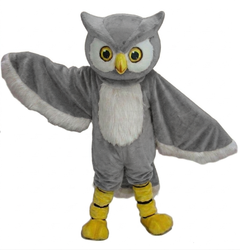 Owl Mascot Costume - short fur Grey