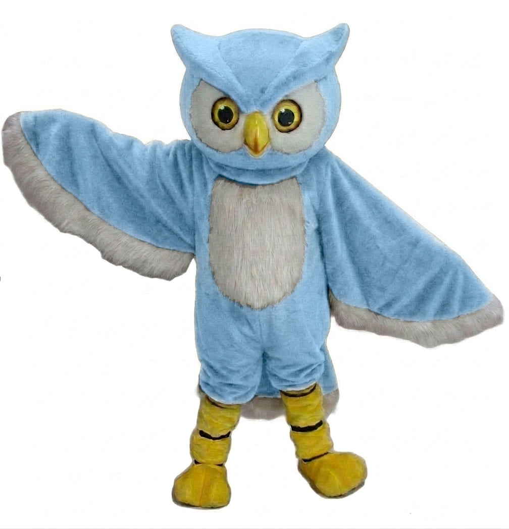 Owl Mascot Costume - short fur Light Blue