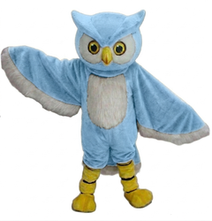 Owl Mascot Costume - short fur Light Blue