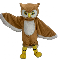 Owl Mascot Costume - short fur Light Brown
