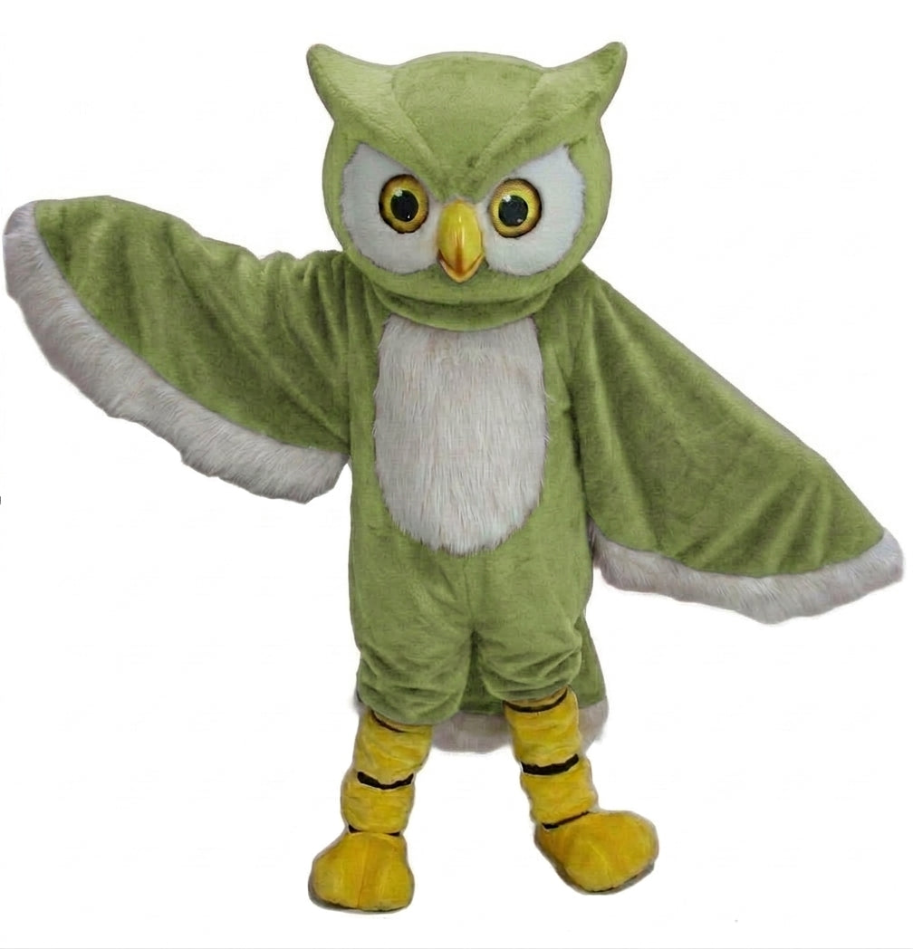 Owl Mascot Costume - short fur Lime
