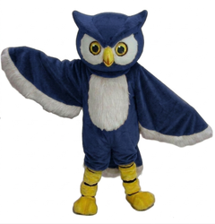 Owl Mascot Costume - short fur Navy Blue