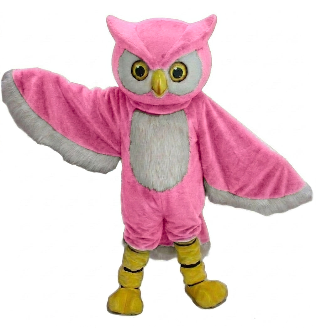 Owl Mascot Costume - short fur Pink