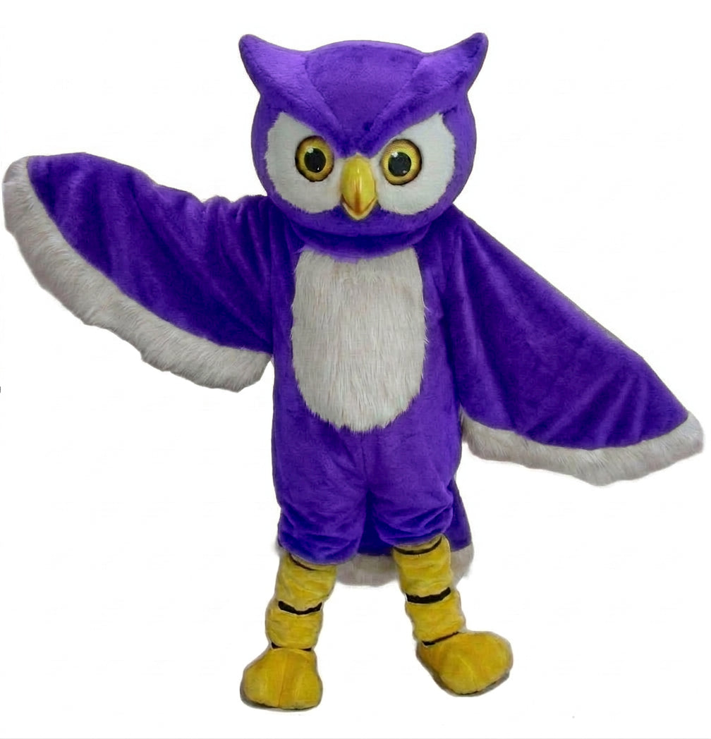 Owl Mascot Costume - short fur Purple