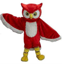 Owl Mascot Costume - short fur Red