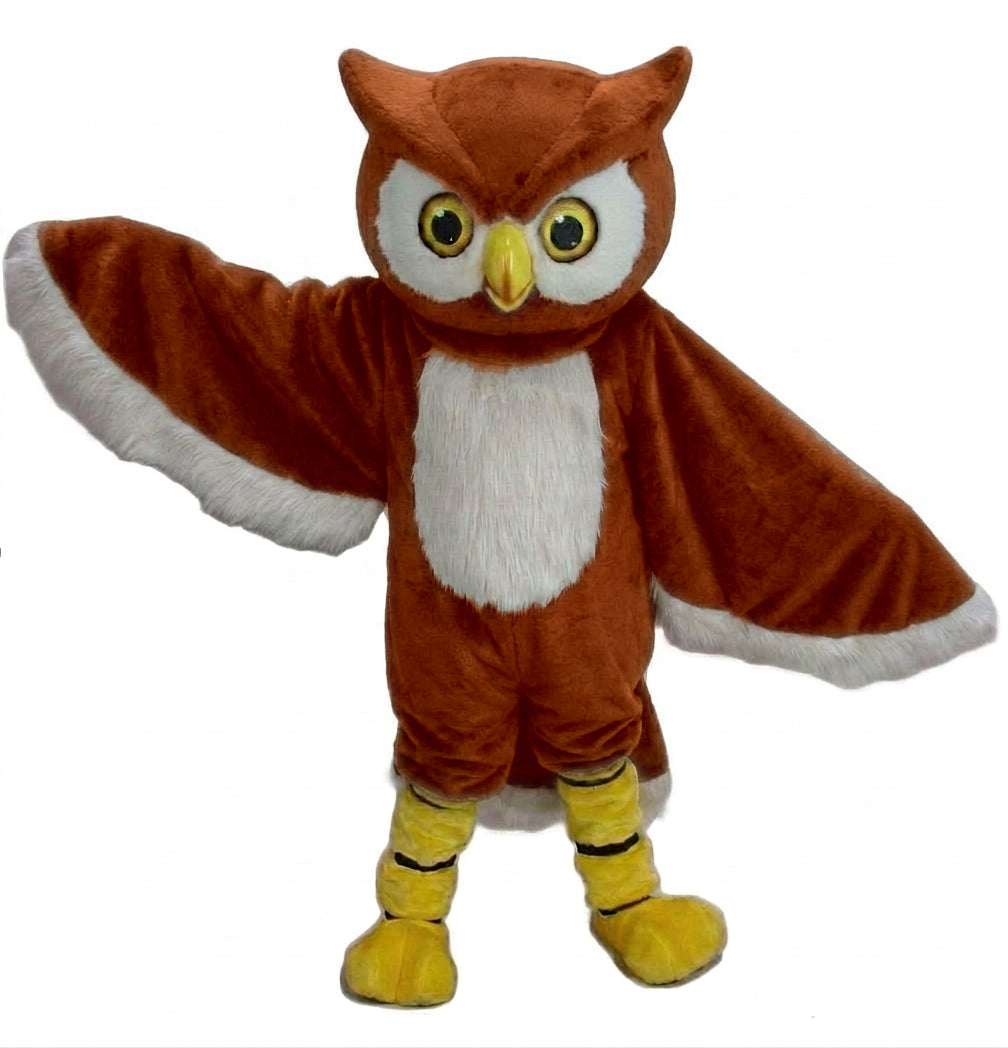 Owl Mascot Costume - short fur Rust