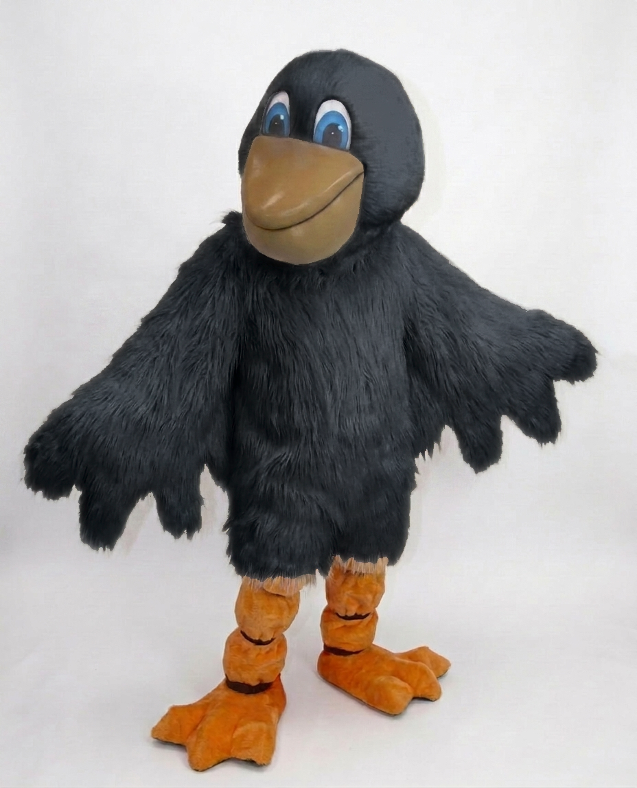 Pelican Mascot (Polyfoam) - Long fur / Black mascot costume
