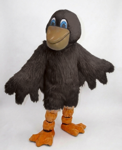 Pelican Mascot (Polyfoam) - Long fur / Dark Brown mascot costume