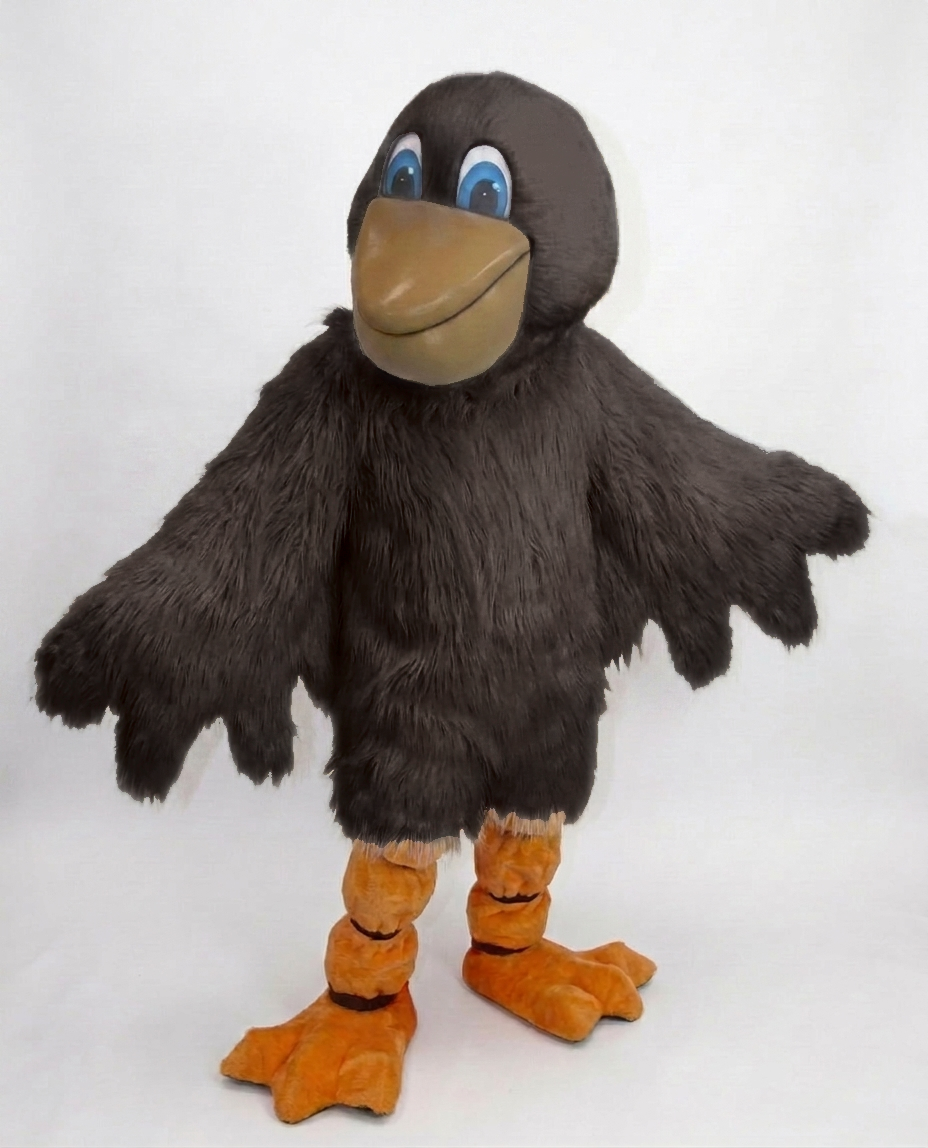 Pelican Mascot (Polyfoam) - Long fur / Dark Brown mascot costume