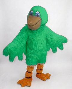 Pelican Mascot (Polyfoam) - Long fur / Lime mascot costume