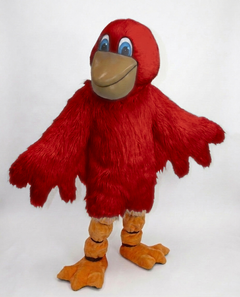 Pelican Mascot (Polyfoam) - Long fur / Red mascot costume
