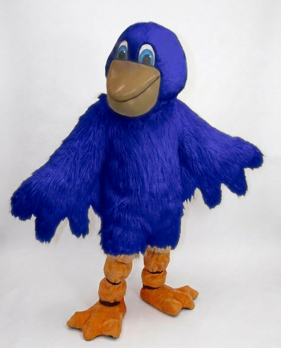 Pelican Mascot (Polyfoam) - Long fur / Royal Blue mascot costume
