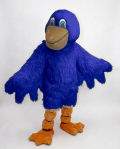 Pelican Mascot (Polyfoam) - Long fur / Royal Blue mascot costume