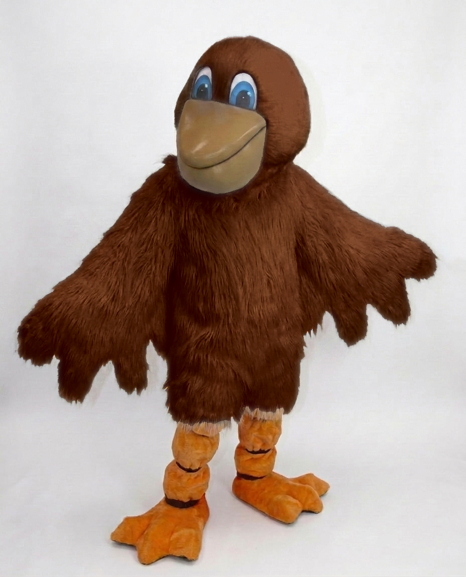 Pelican Mascot (Polyfoam) - Long fur / Rust mascot costume