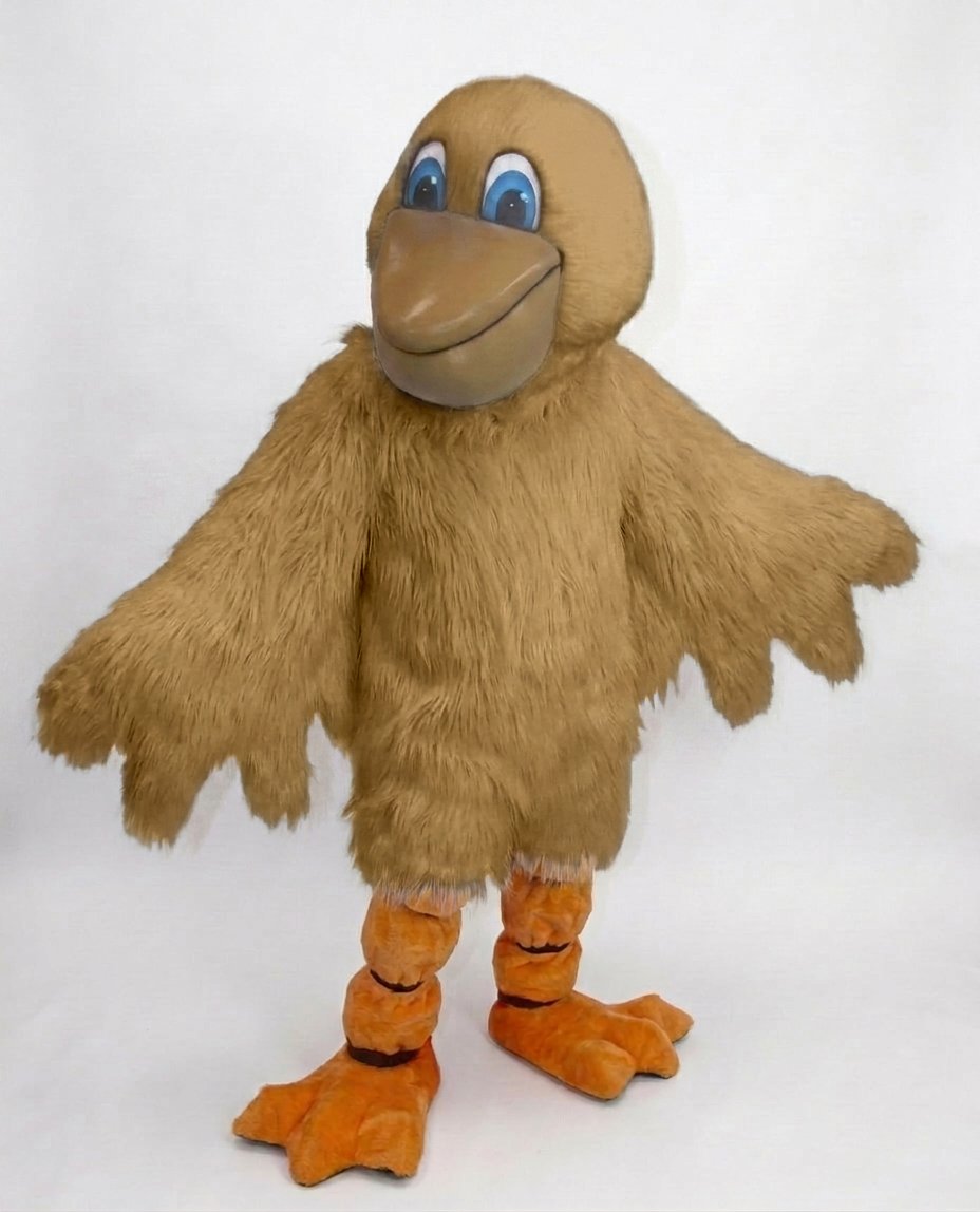 Pelican Mascot (Polyfoam) - Long fur / Tan mascot costume