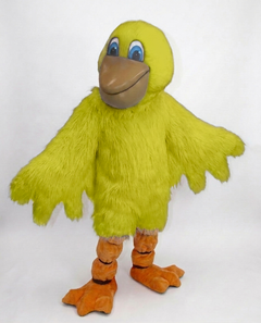 Pelican Mascot (Polyfoam) - Long fur / Yellow mascot costume